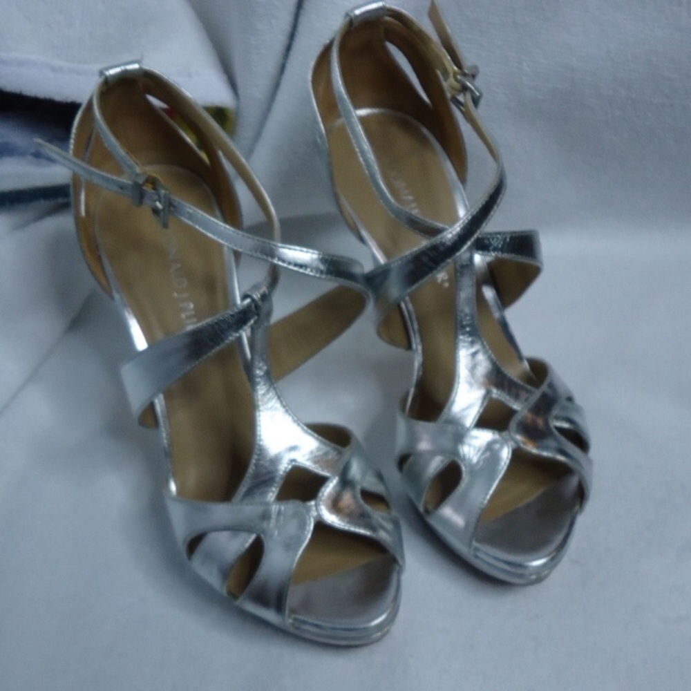 Sold! Stunning Donald J Pliner silver heeled sandals